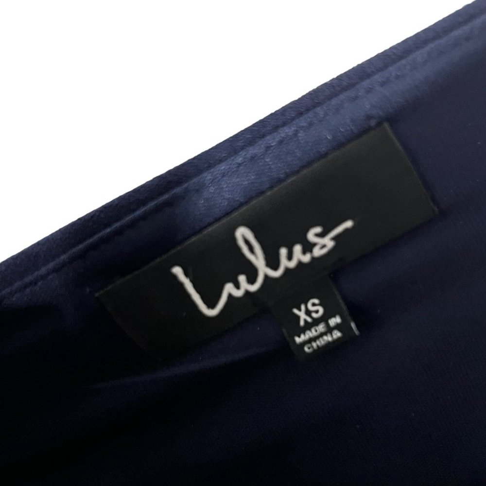 Lulus Melora Navy Blue V Neck Sleeveless Mermaid Full Length Dress XS - Picture 7 of 12